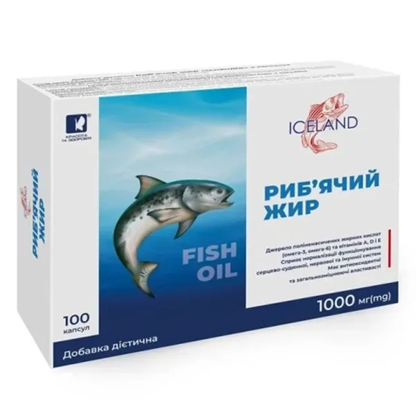 Рыбий жир Исландия 1000 мг №100
