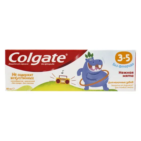 Зубна паста Colgate дитяча Ніжна м'ята без фторида з 3 до 5 років 60 мл