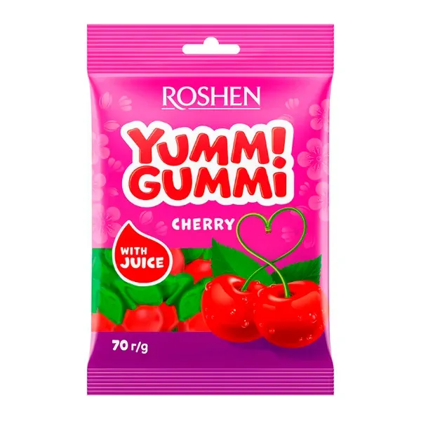 Цукерки Roshen Yummi Gummi Cherry желейні 70 г