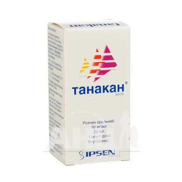 Танакан розчин оральний 40 мг/мл флакон 30 мл з дозатором