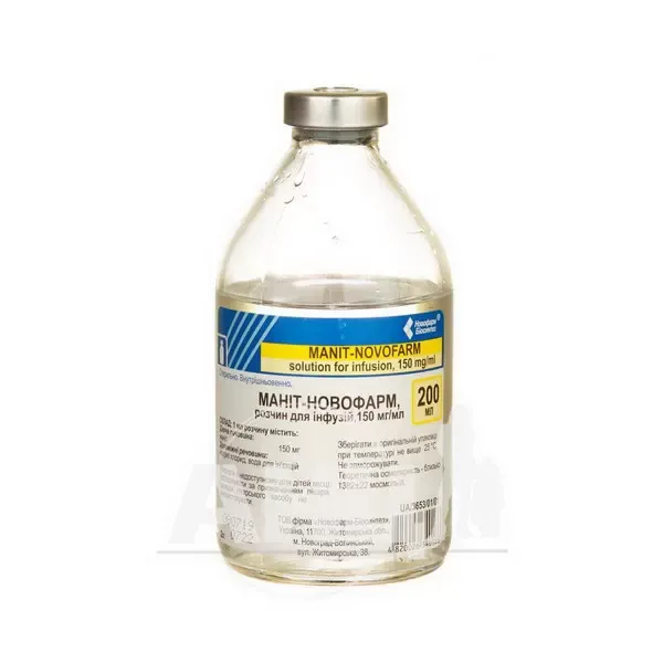 Маніт-Новофарм розчин для інфузій 15% пляшка 200 мл