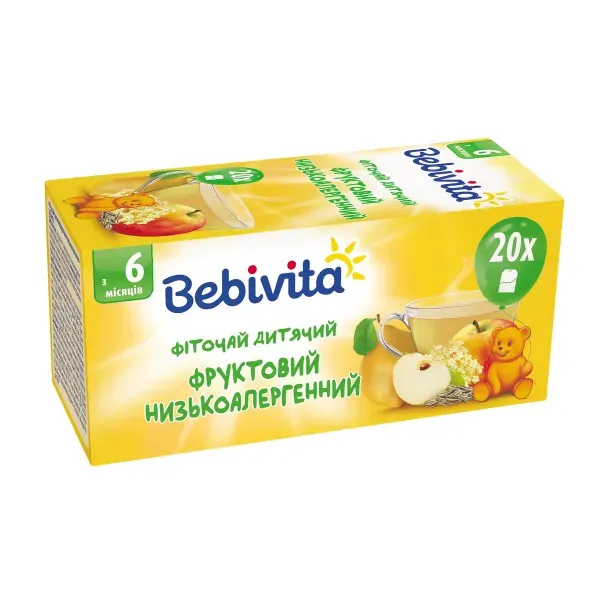 Детский фиточай Bebivita фруктовый низкоаллергенный пакетик 1,5 г №20