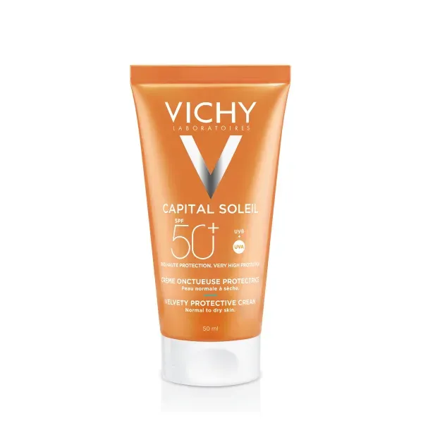 Сонцезахисний крем Vichy Капіталь Солей SPF50+ для нормальної та сухої чутливої шкіри обличчя 50 мл