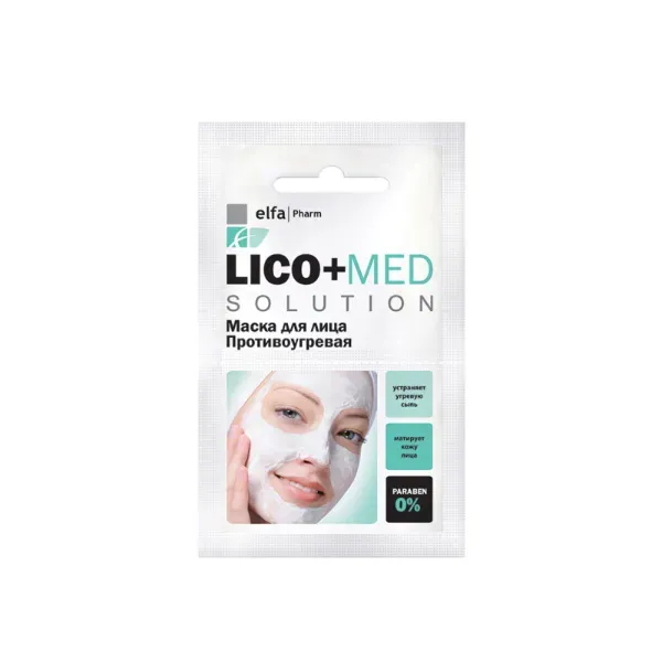 Маска для обличчя Elfa Pharm Lico + Med Solution противогрова 20 мл
