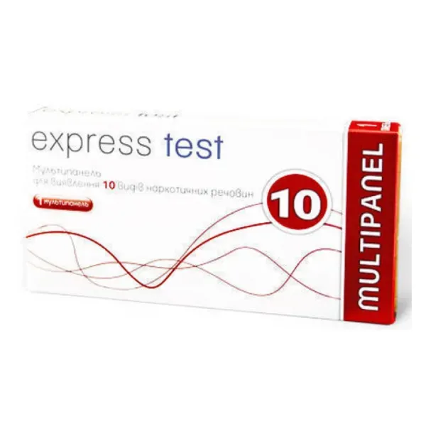 Тест-смужки express test для визначення наркотиків мультіпанель №10