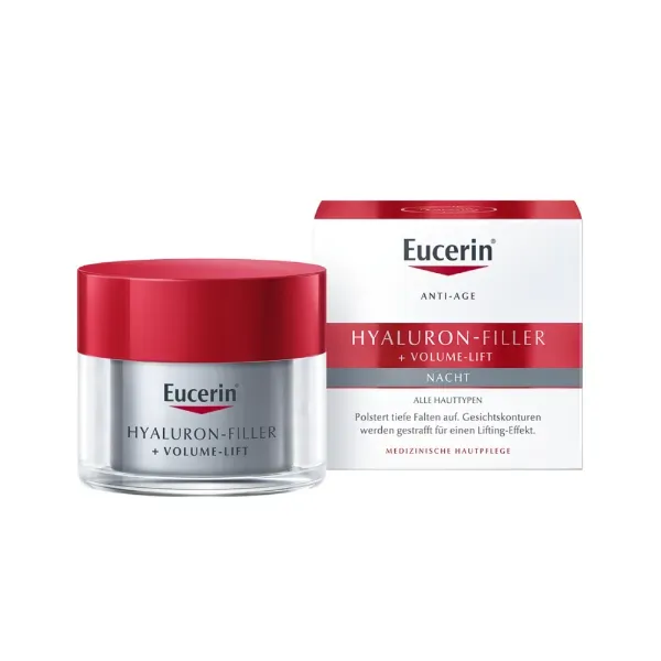 Ночной антивозрастной крем Eucerin Hyaluron Filler Volume Lift для нормальной и комбинированной кожи лица 50 мл