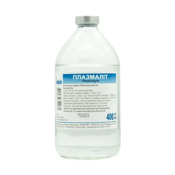 Плазмалит раствор для инфузий бутылка 400 мл