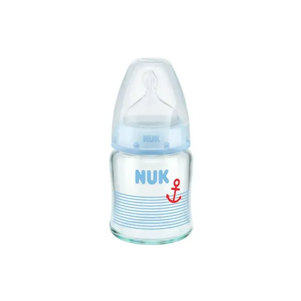 Бутылочка стеклянная Nuk 120 мл + соска силиконовая размер 1