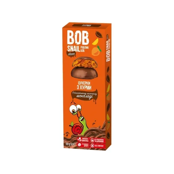 Цукерки фруктові Bob Snail в молочному шоколаді хурма 30 г