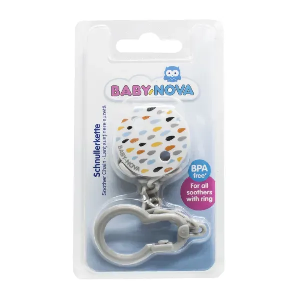 Прищепка с цепочкой для пустышки Baby-Nova 34133-1