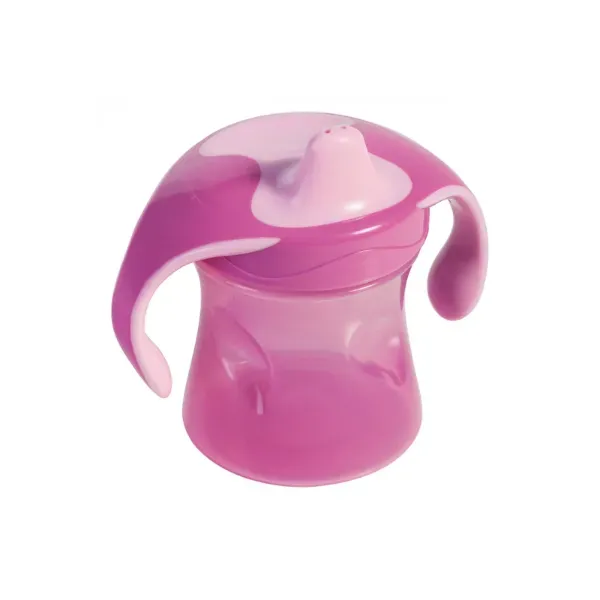 Чашка учебная Baby-Nova с ручками розовая 220 мл
