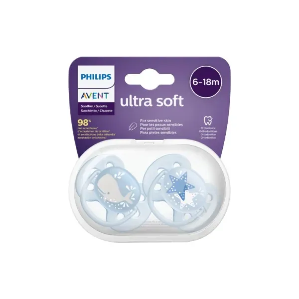Пустушка Пустушка Philips AVENT Ultra Soft для хлопчика 6 - 18 місяців №2