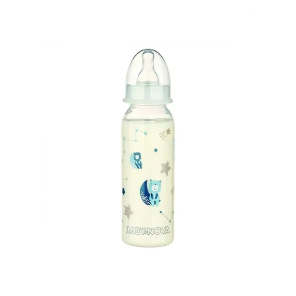 Пляшечка для годування Baby-Nova 47011-1 декор для хлопчиків 240 мл