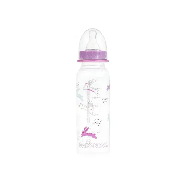Бутылочка для кормления Baby-Nova 47011-2 декор для девочек 240 мл