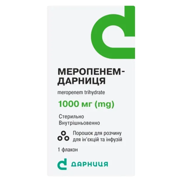 Меропенем-Дарница порошок для раствора для инъекций и инфузий 1000 мг флакон №1