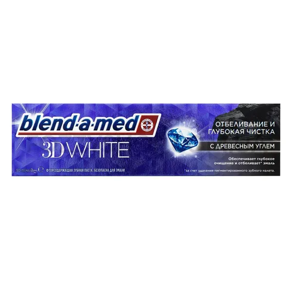 Зубная паста Blend-a-med 3D White с древесным углем 100 мл