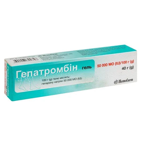 Гепатромбін гель 50000 мо/100 г туба 40 г