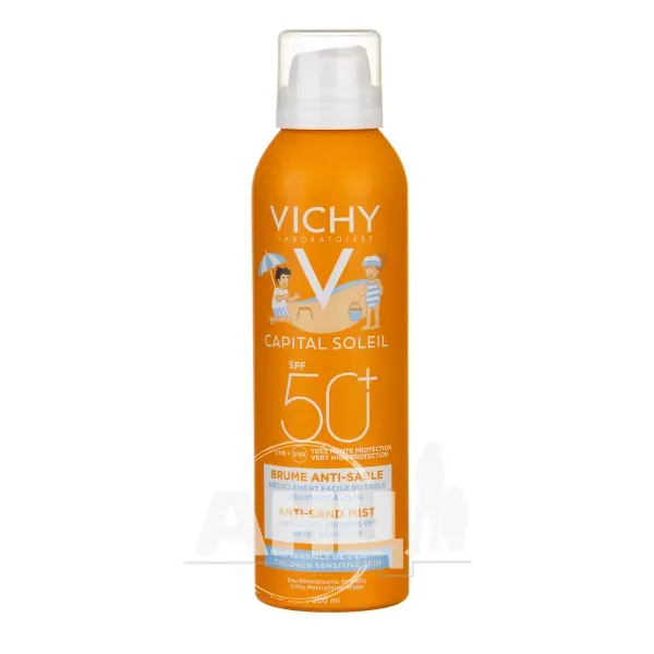 Сонцезахисний спрей Vichy Capital Soleil Beach Protect Anti-Dehydration Spray SPF 50+ з гіалуроновою кислотою проти зневоднення шкіри + захист від солі і хлору 200 мл