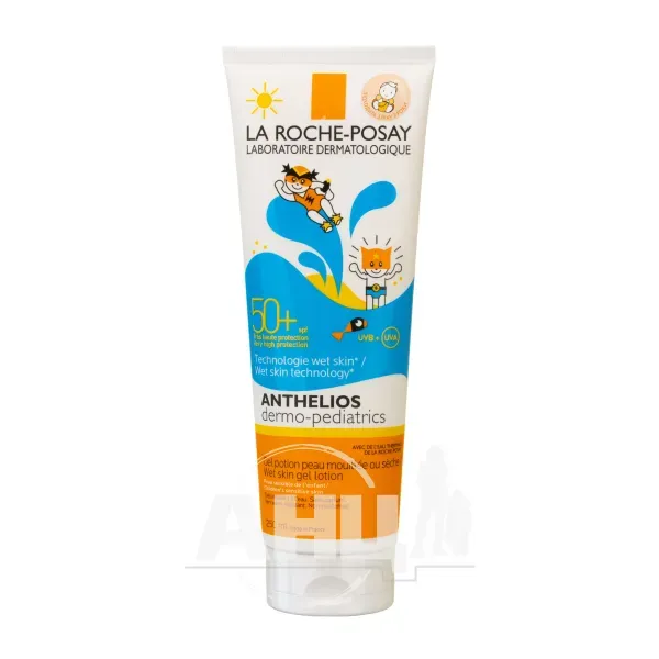 Сонцезахисне молочко La Roche Posay Антгеліос Дермо-Педіатрікс з технологієюнанесення на вологу шкіру SPF 50+ для чутливої шкіри дітей 250 мл