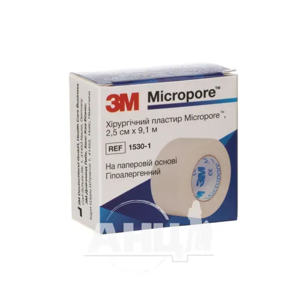 Пластырь хирургический Micropore 2,5 см х 9,1 м