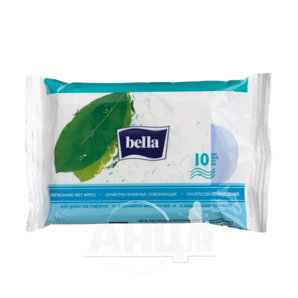 Влажные салфетки Bella зеленый чай №10