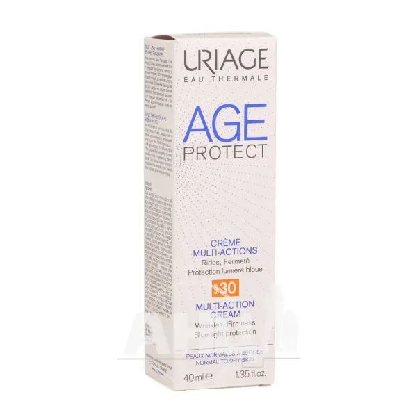 Багатофункціональний крем для обличчя Uriage Age Protect Creme Multi-Actions SPF 30 ліфтинг + зволоження для нормальної і сухої шкіри 40 мл