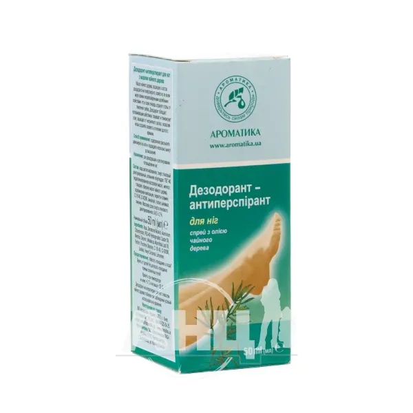 Дезодорант-антиперспірант для ніг Антибактеріальний з маслом чайного дерева 50 мл