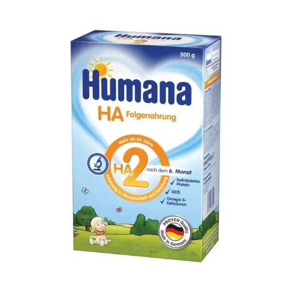Суміш Humana ha 2 гіпоалергенна з пребіотиками суха дитяча 500 г