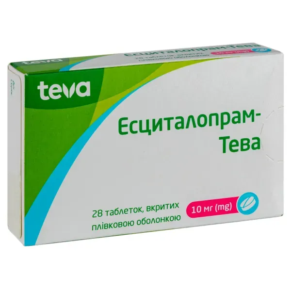 Есциталопрам-Тева таблетки вкриті плівковою оболонкою 10 мг блістер №28