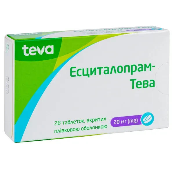 Есциталопрам-Тева таблетки вкриті плівковою оболонкою 20 мг блістер №28