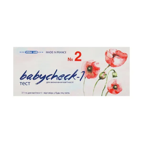 Тест для визначення вагітності babycheck-1 полоска №2