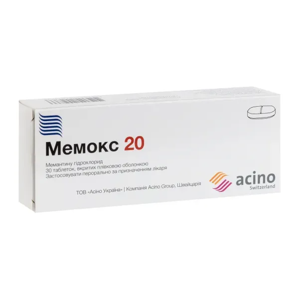 Мемокс 20 таблетки вкриті плівковою оболонкою 20 мг блістер №30