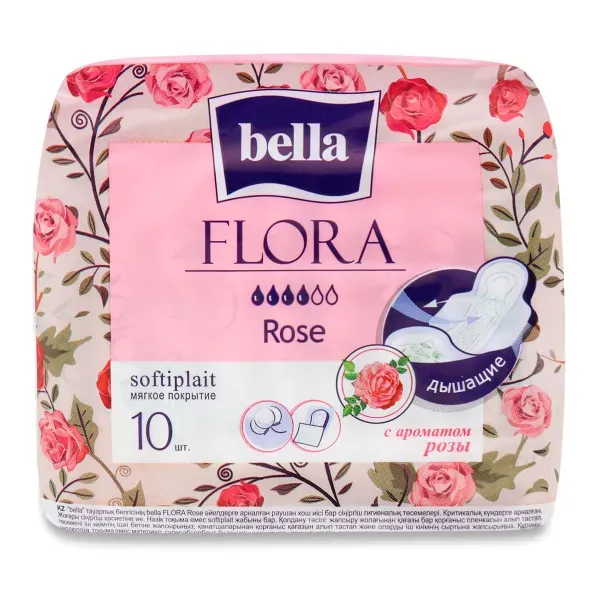 Прокладки Bella flora з ароматом троянди №10