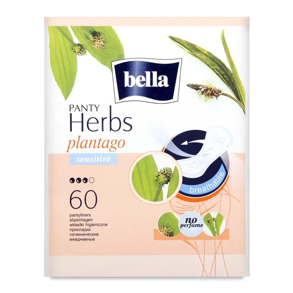 Прокладки женские гигиенические ежедневные Bella Panty Herbs Sensetive Plantago №60