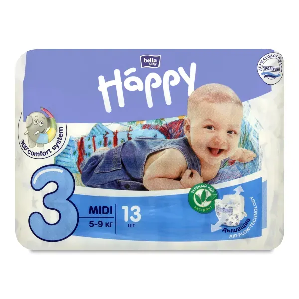 Подгузники детские гигиенические Bella Baby Happy Midi 5-9 кг №13