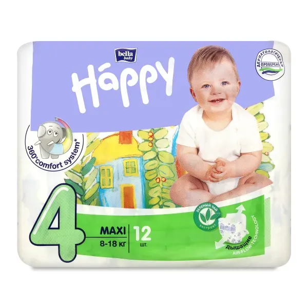 Підгузники дитячі гігієнічні Bella Baby Happy Maxi 8-18 кг №12
