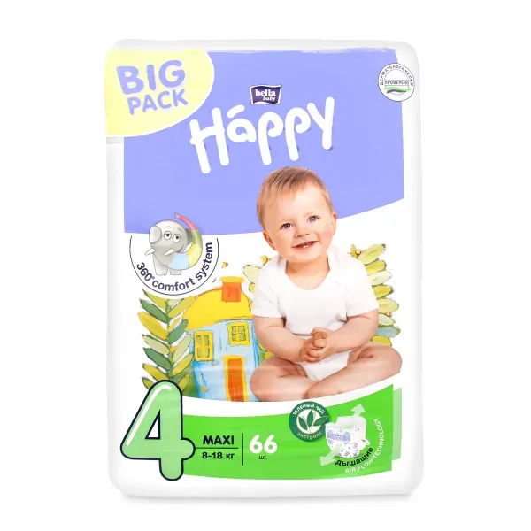 Підгузники дитячі гігієнічні Bella Baby Happy Maxi 8-18 кг №66