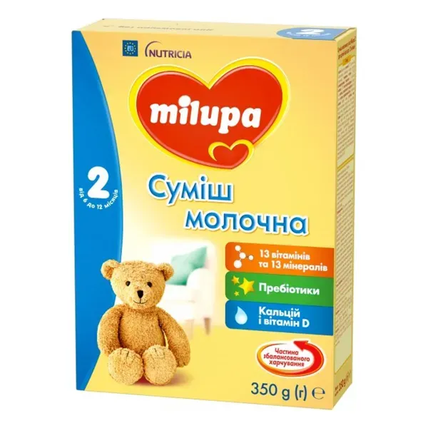 Суміш молочна суха Milupa 2 для дітей від 6 до 12 місяців 350 г
