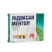 Лидоксан ментол леденцы 5 мг + 1 мг блистер №24