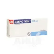 Диротон таблетки 20 мг блістер №28