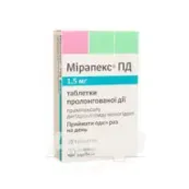 Мірапекс ПД таблетки пролонгованої дії 1,5 мг блістер №30