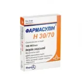Фармасулин H 30/70 суспензия для инъекций 100 МЕ/мл картридж 3 мл №5