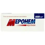 Меронем порошок для розчину для ін'єкцій 500 мг флакон №10