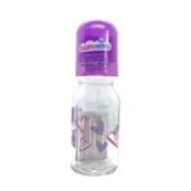 Пляшечка для годування Baby-Nova 44605-1 скло декор для дівчинки 125 мл