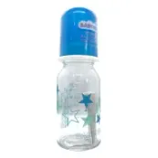 Пляшечка для годування Baby-Nova 44605-2 скло декор для хлопчика 125 мл