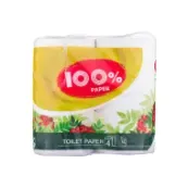 Туалетний папір Рута 100% paper двошаровий білий класик №4