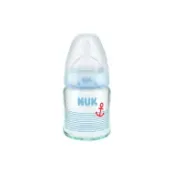 Пляшка скляна Nuk 120 мл + соска силіконова розмір 1