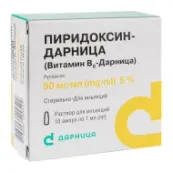 Пиридоксин-Дарница (витамин В6-) раствор для инъекций 50 мг/мл ампула 1 мл №10