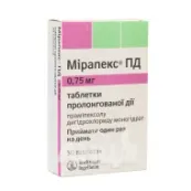 Мірапекс ПД таблетки пролонгованої дії 0,75 мг блістер №30